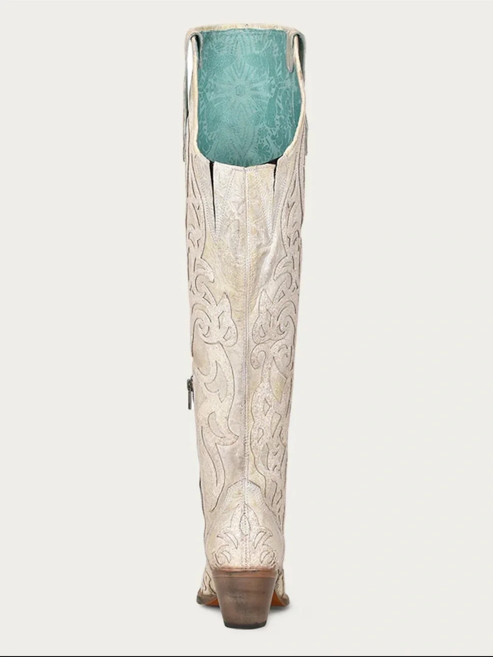 Corral Ivory Embroidered Over-the-Knee Western Boots